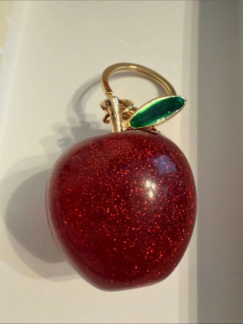 Sparkling Red Apple Keychain- NWOT